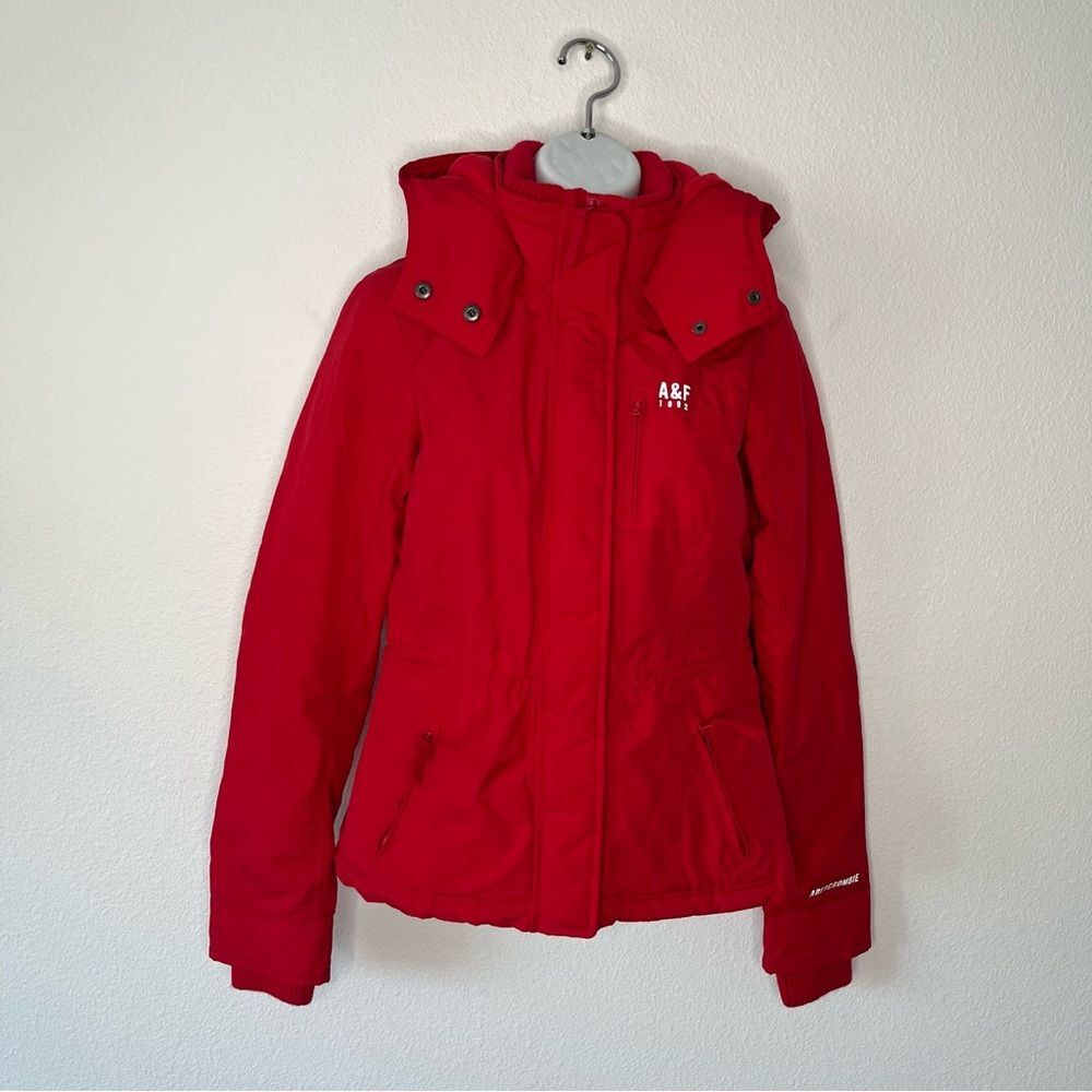 Y2K Abercrombie & Fitch All Season Weather Warrior Hooded Jacket Size XS Red